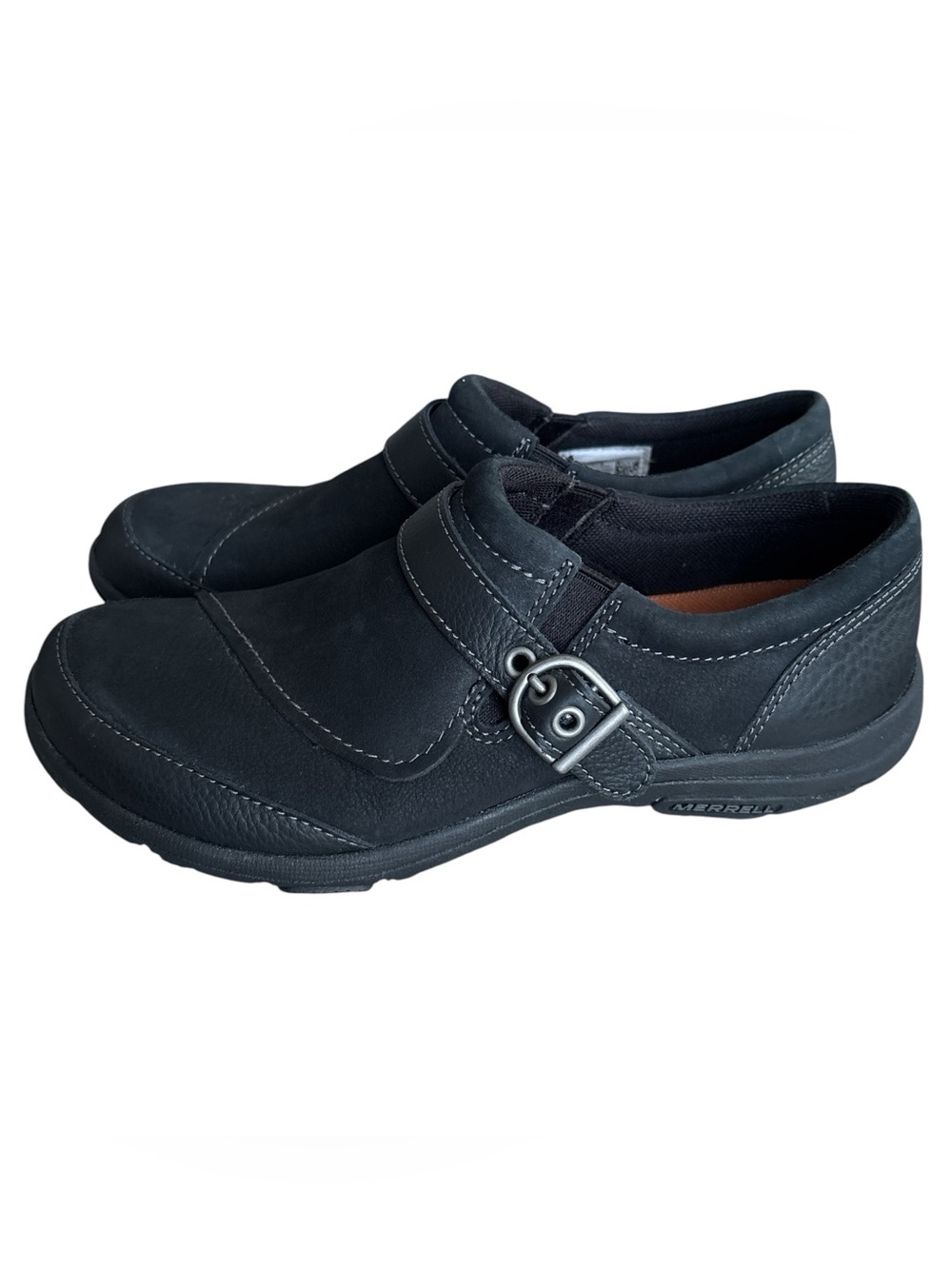 Merrell Dassie Black Slip-On Loafers with Buckle Detail 6